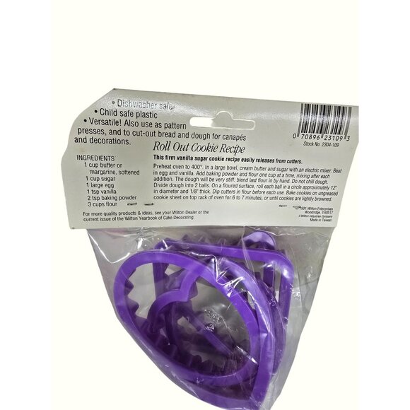 Wilton Crinkle Shapes Cookie Cutters Set Of 5 Purple Dishwasher Safe Plastic - Picture 5 of 6